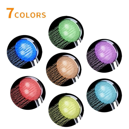 Transform Your Shower Experience with the Handheld LED Light Waterfall Shower Head - 7 Vibrant Colors for a Colorful Bath Time!