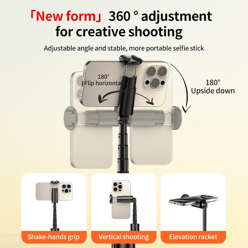 KOLOOBO 69" Automatic Phone Tripod with Magnetic Rechargable Remote , 360° Rotatable Lightweight Portable Tripod, Suitable for 4-7-Inch Iphone/Android/ Photo and Video Kits/Travel，Black and White