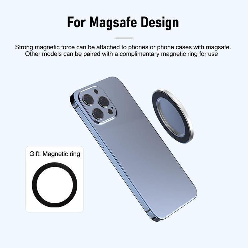 SELECTED Magnetic Slim Selfie Mirror for Back Camera - Convex Mirror Compatible with Magsafe Iphone 15, 14, 13 Max & plus - Perfect for Selfies and Vlogging Black Alloy