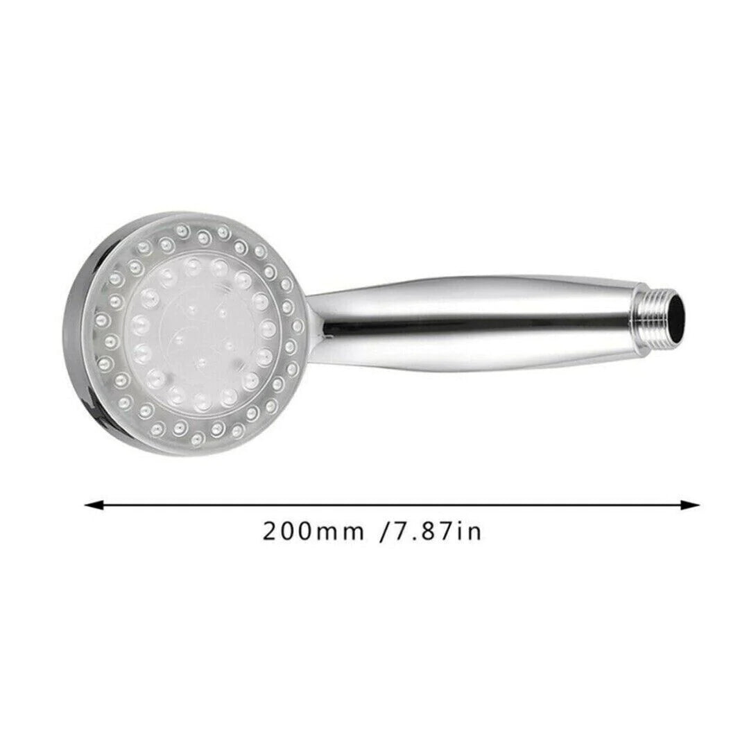Transform Your Shower Experience with the Handheld LED Light Waterfall Shower Head - 7 Vibrant Colors for a Colorful Bath Time!