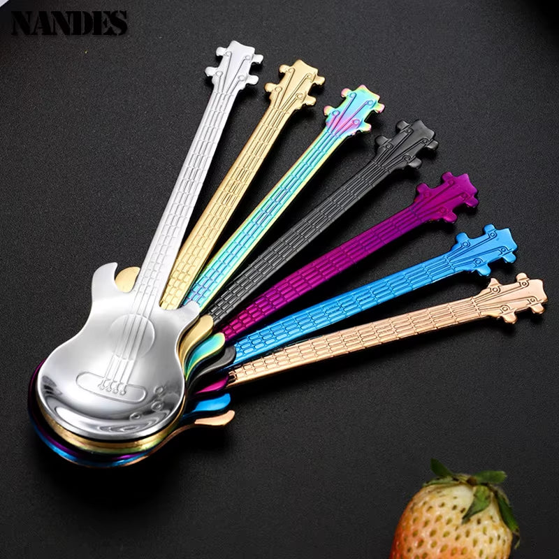 Stainless Steel Colorful Teaspoon and Coffee Spoon Set for Stylish Tableware and Kitchen Use